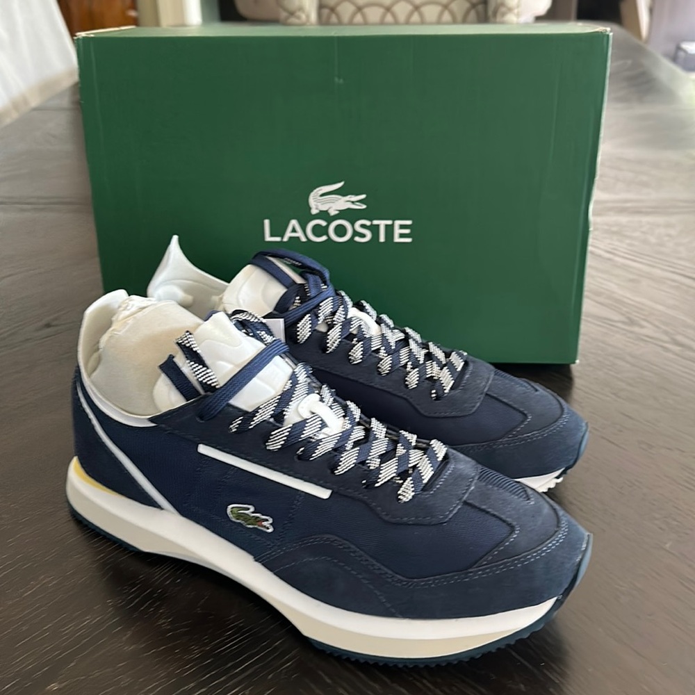 LACOSTE | match break textile sneaker, size 10